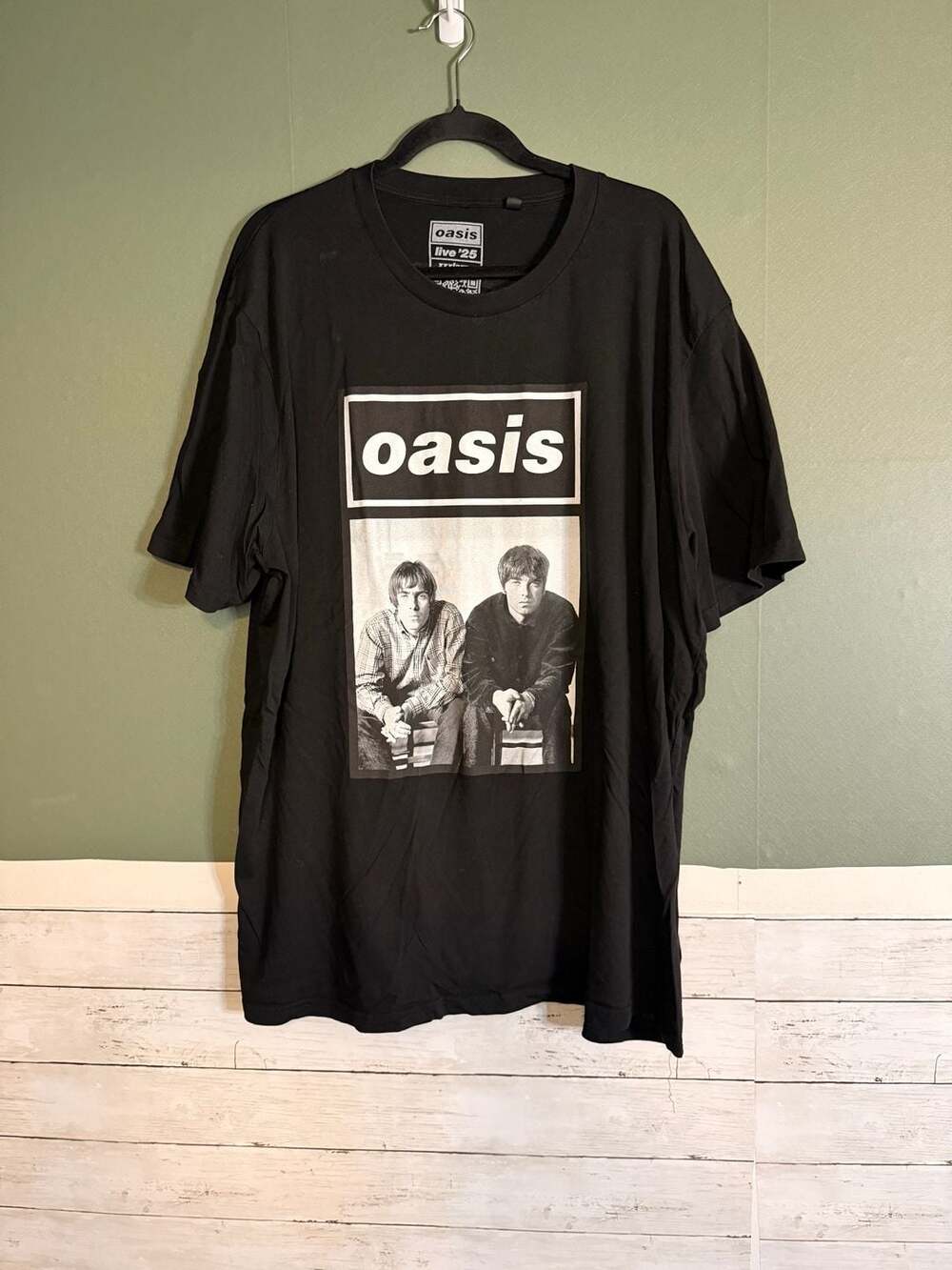 Oasis Live '25 World Tour Gallagher Brothers Graphic Black T-Shirt XXXLarge